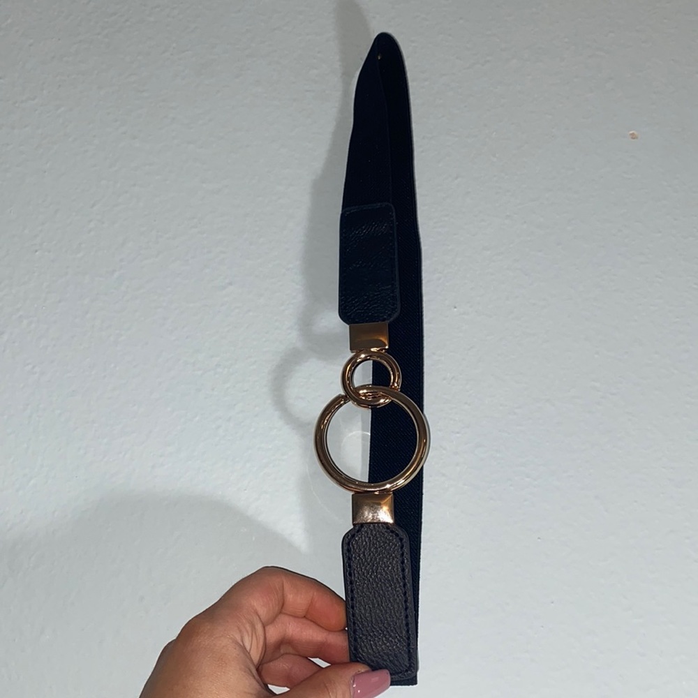 SIX Black Elastic Waist Belts